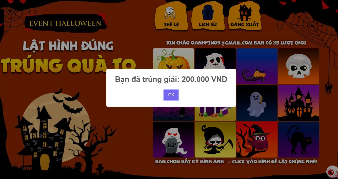 [Hot] Sự Kiện Halloween - Lật Hình Đúng Trúng Quà to