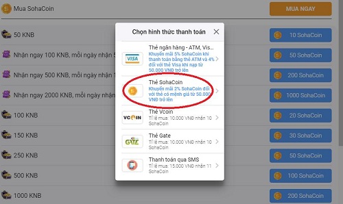 Hướng Dẫn Mua Thẻ SohaCoin Và Cách Nạp Tiền Bằng SohaCoin
