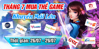 Tháng 7 Mua Thẻ Game Khuyến Mãi Lớn