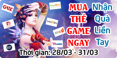Mua Thẻ Game Ngay - Nhận Quà Liền Tay