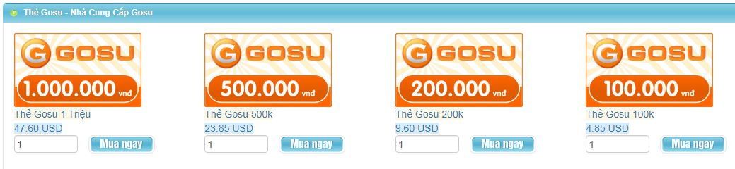 Làm Thế Nào Mua được Thẻ Gosu khi ở Mỹ?